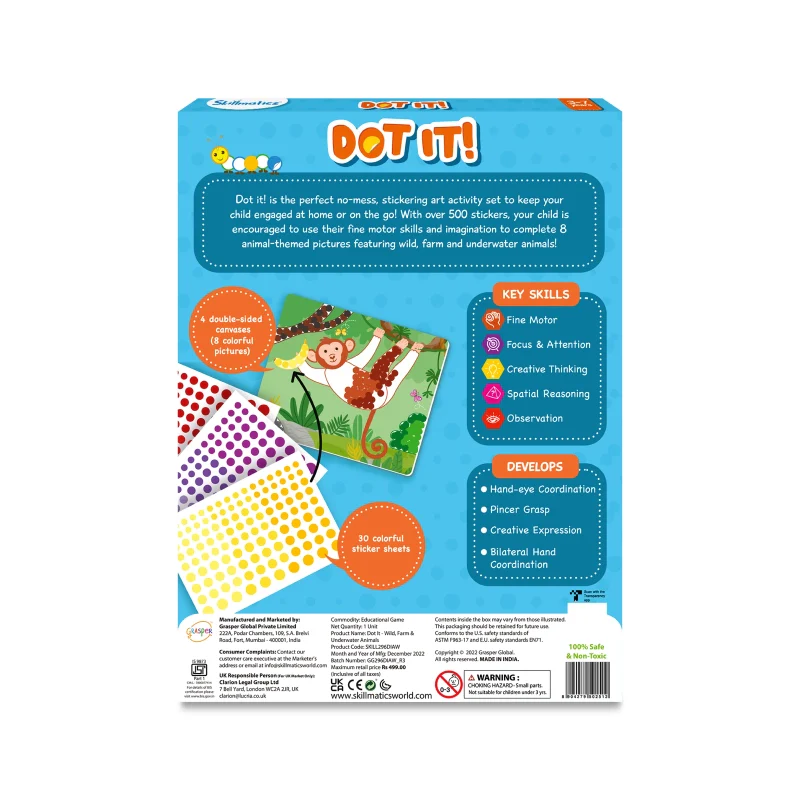 Dot it!: Wild, Farm & Underwater Animal | No mess sticker art (ages 3-7) - Image 7