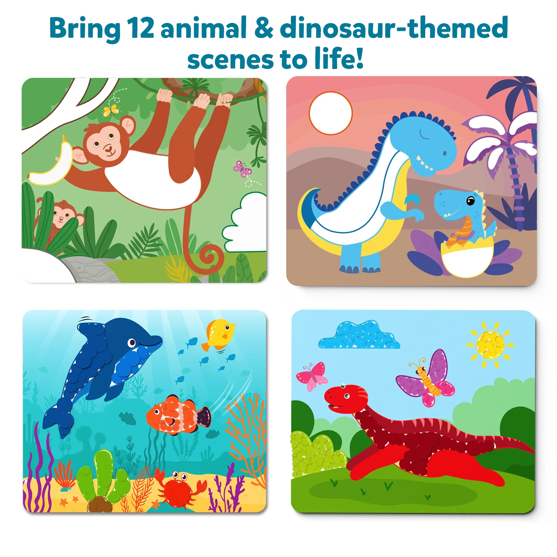 Dot it! Combo: Animal & Dinosaur Themed | No mess sticker art (ages 3-7) - Image 4