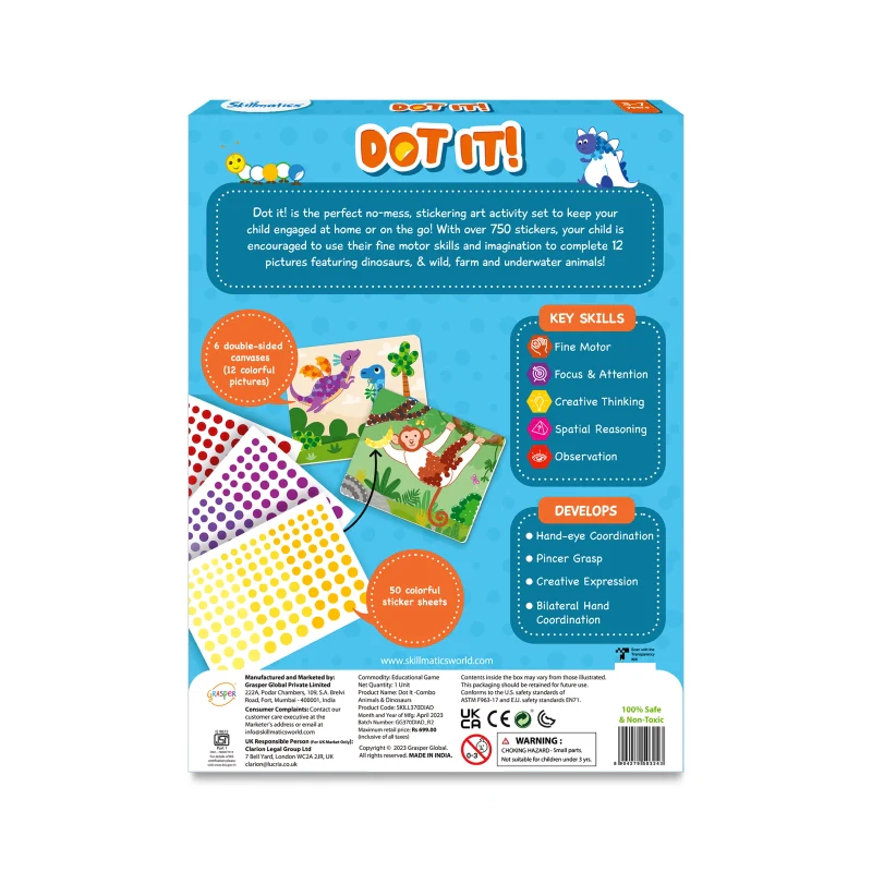 Dot it! Combo: Animal & Dinosaur Themed | No mess sticker art (ages 3-7) - Image 7