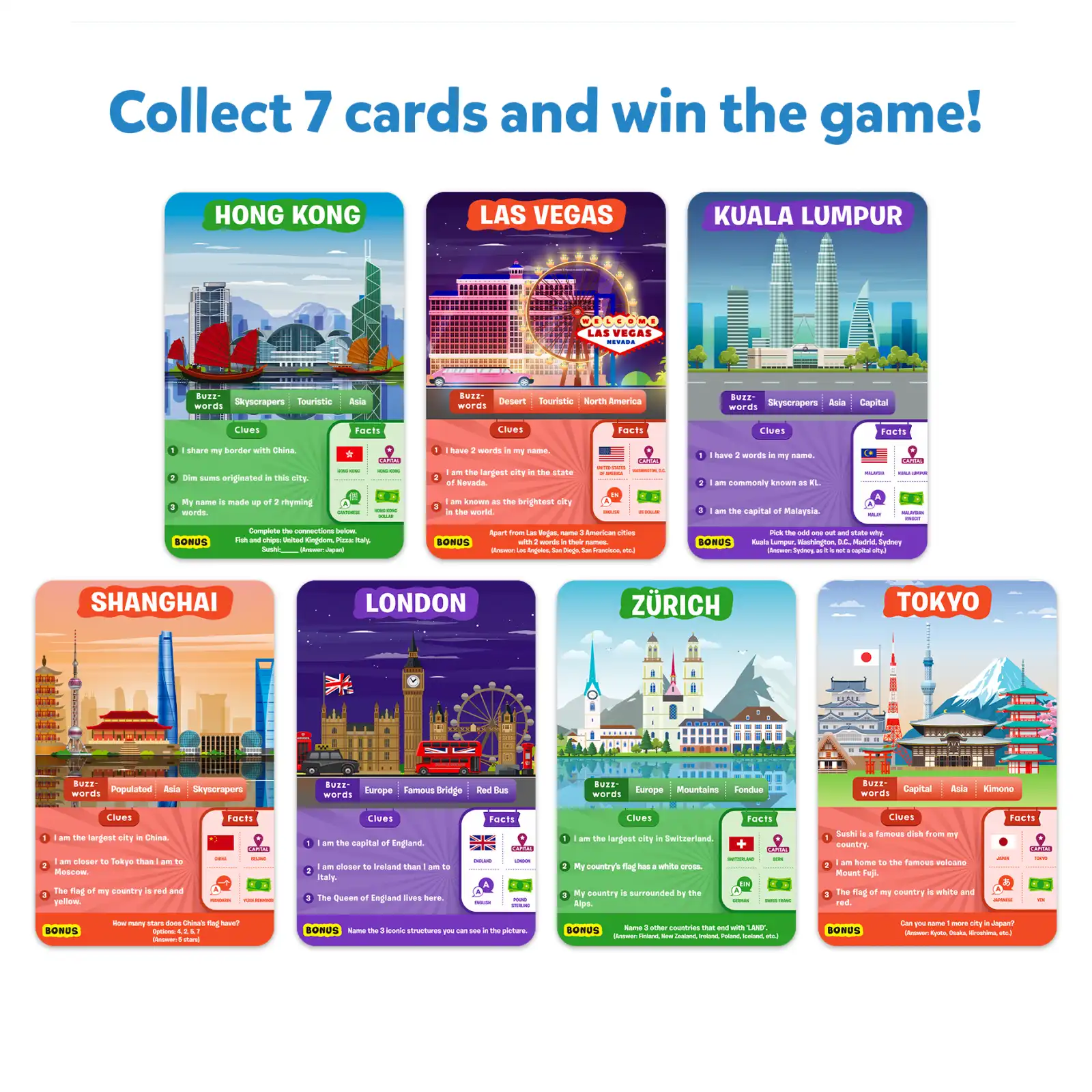 Guess in 10: Cities Around The World | Trivia card game (ages 8+) - Image 4