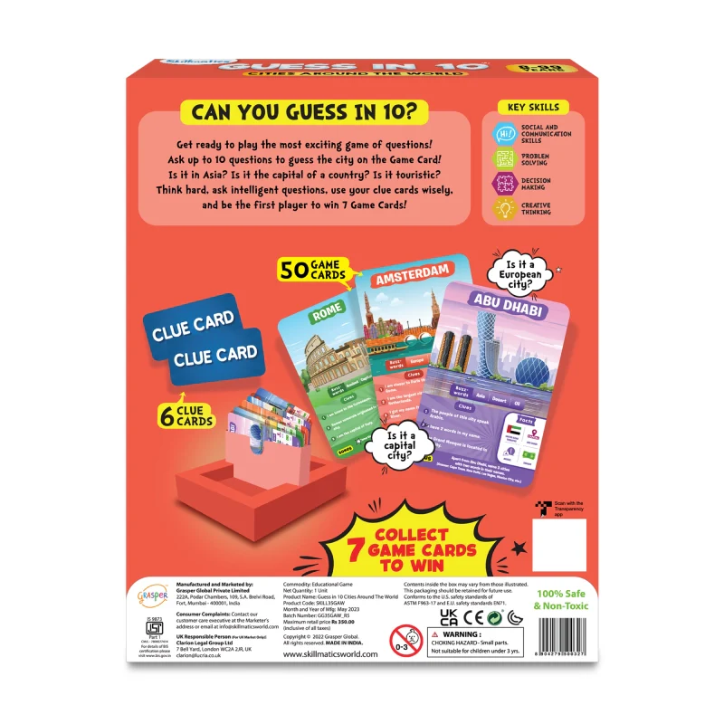 Guess in 10: Cities Around The World | Trivia card game (ages 8+) - Image 8
