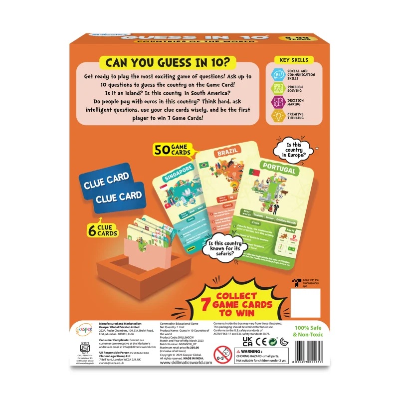 Guess in 10: Countries Of The World | Trivia card game (ages 8+) - Image 8