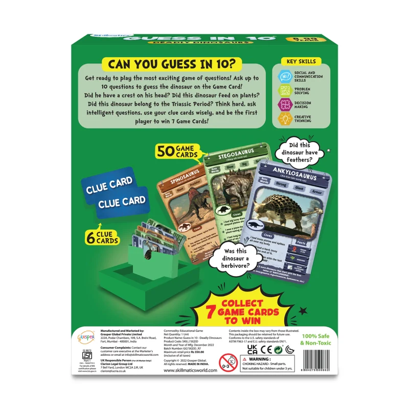 Guess in 10: Deadly Dinosaurs | Trivia card game (ages 8+) - Image 8