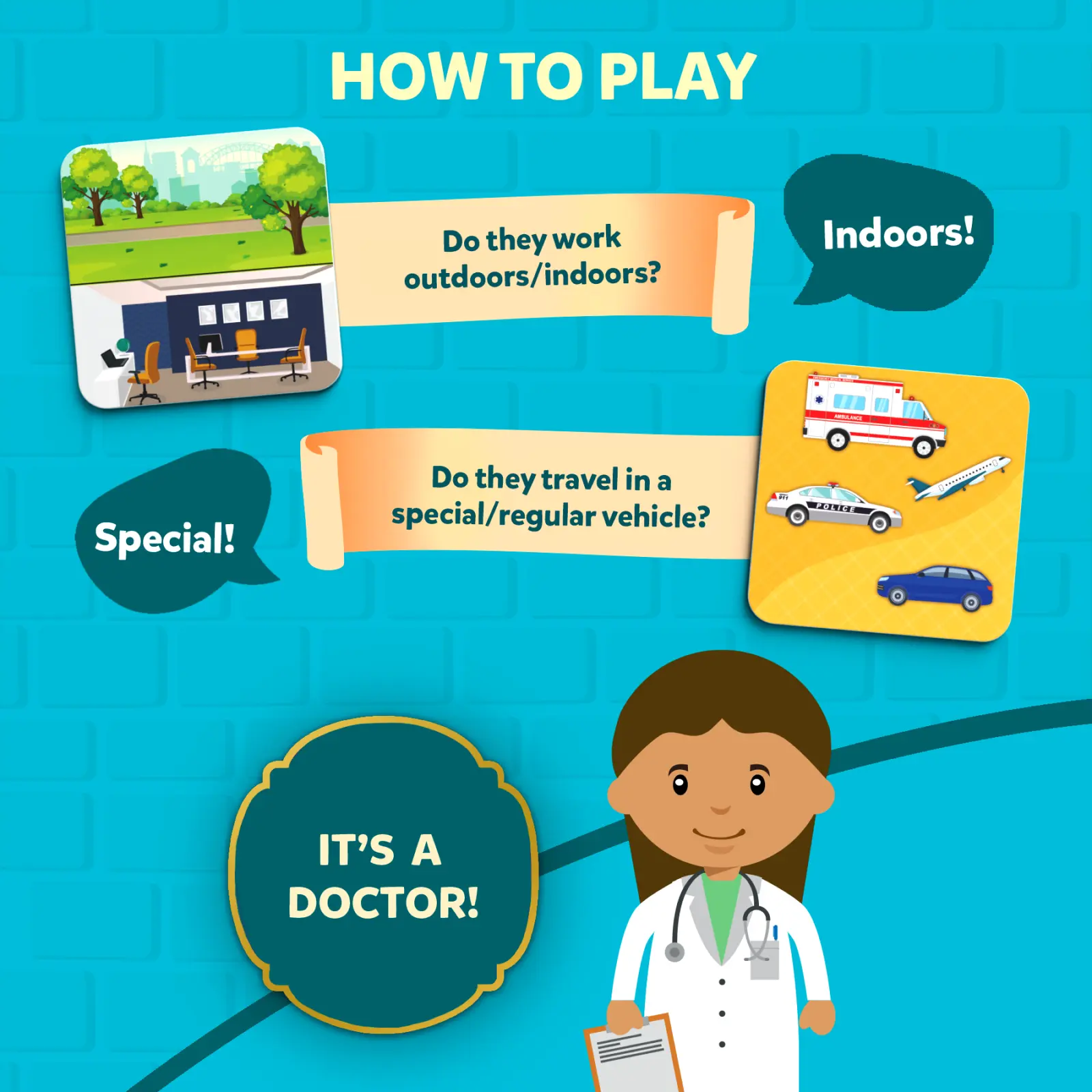 Guess in 10 Junior: Community Helpers | Trivia card game (ages 3-6) - Image 3