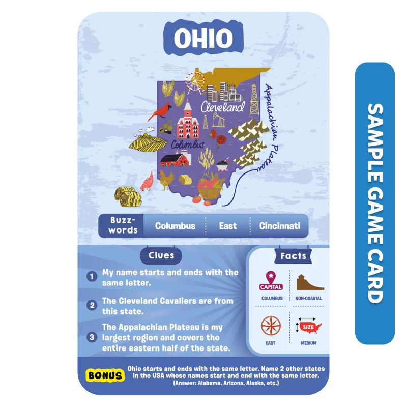 Guess in 10: States Of America | Trivia card game (ages 8+) - Image 7
