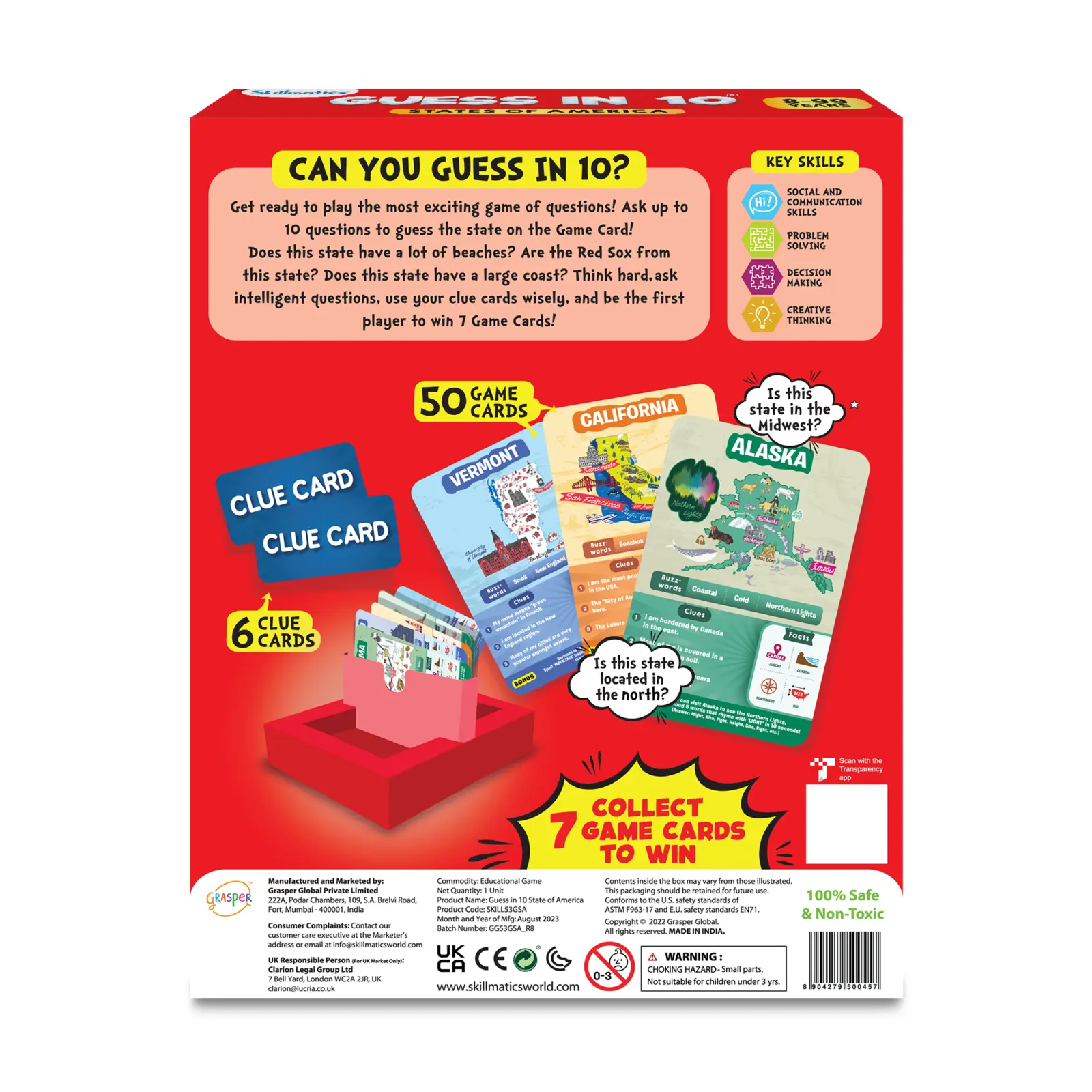 Guess in 10: States Of America | Trivia card game (ages 8+) - Image 8