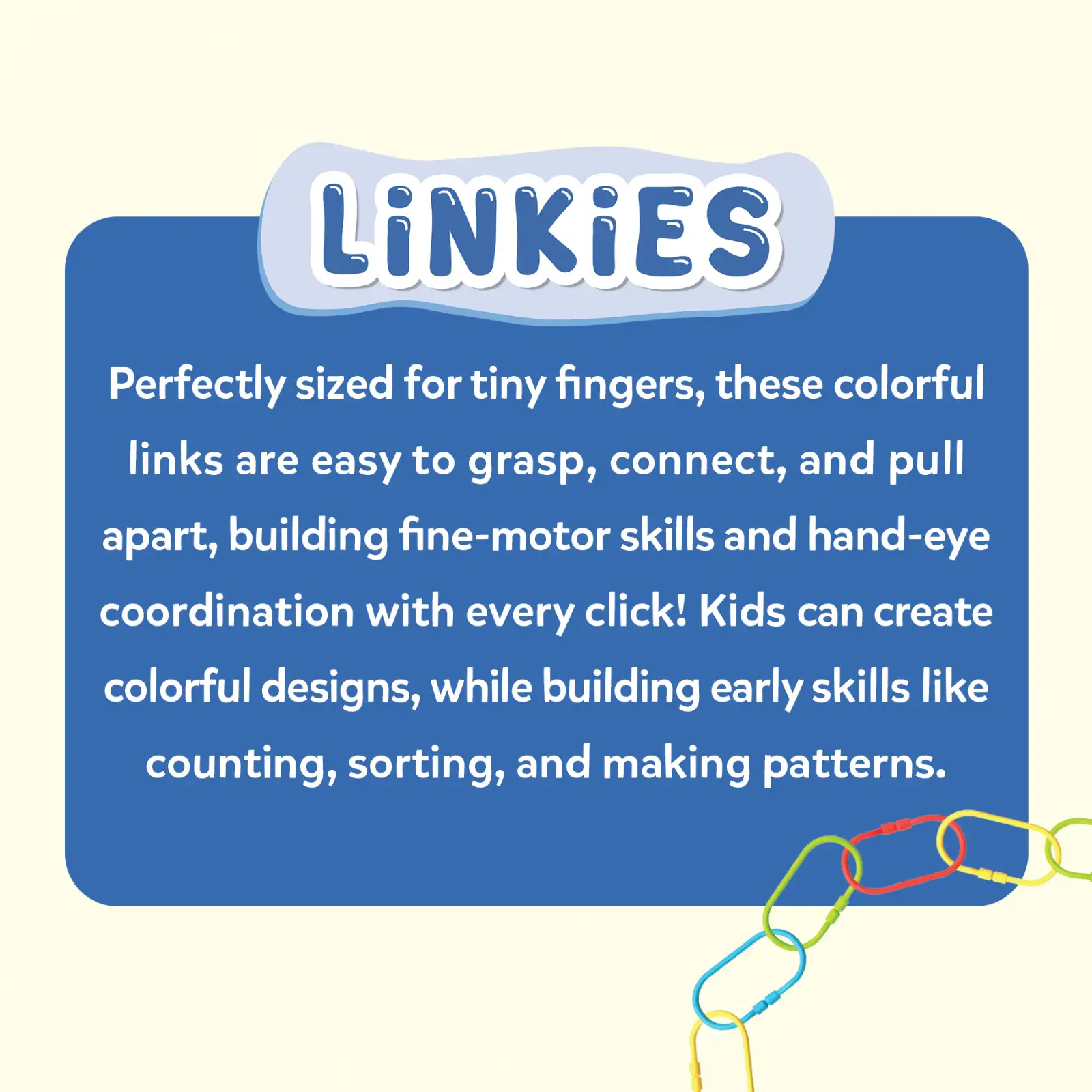 Linkies: Set of 36 Links | Connectable Learning Link Toy for Toddlers (10-24 months) - Image 7
