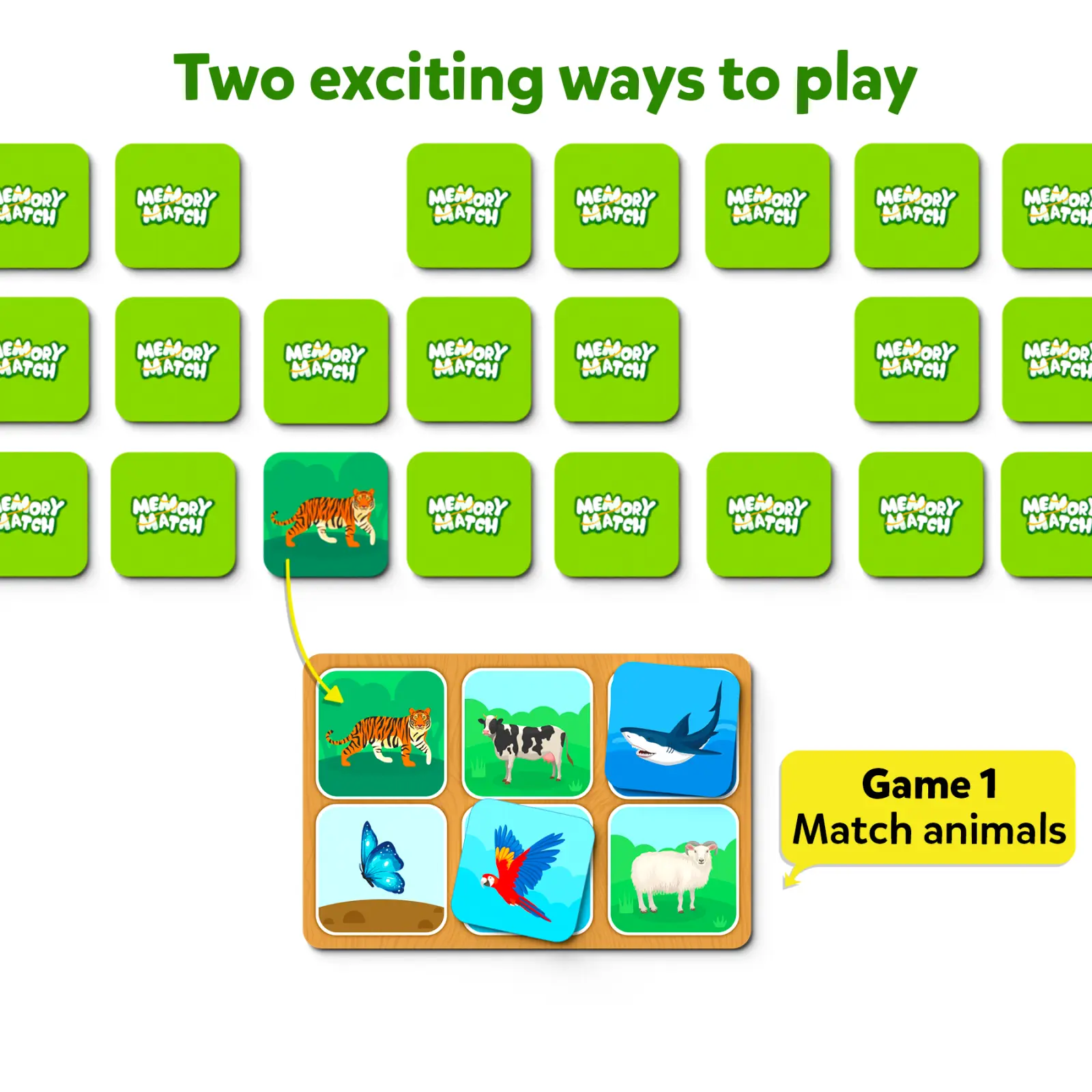 Memory Match: Animal Planet | Board Game (ages 3-7) - Image 3