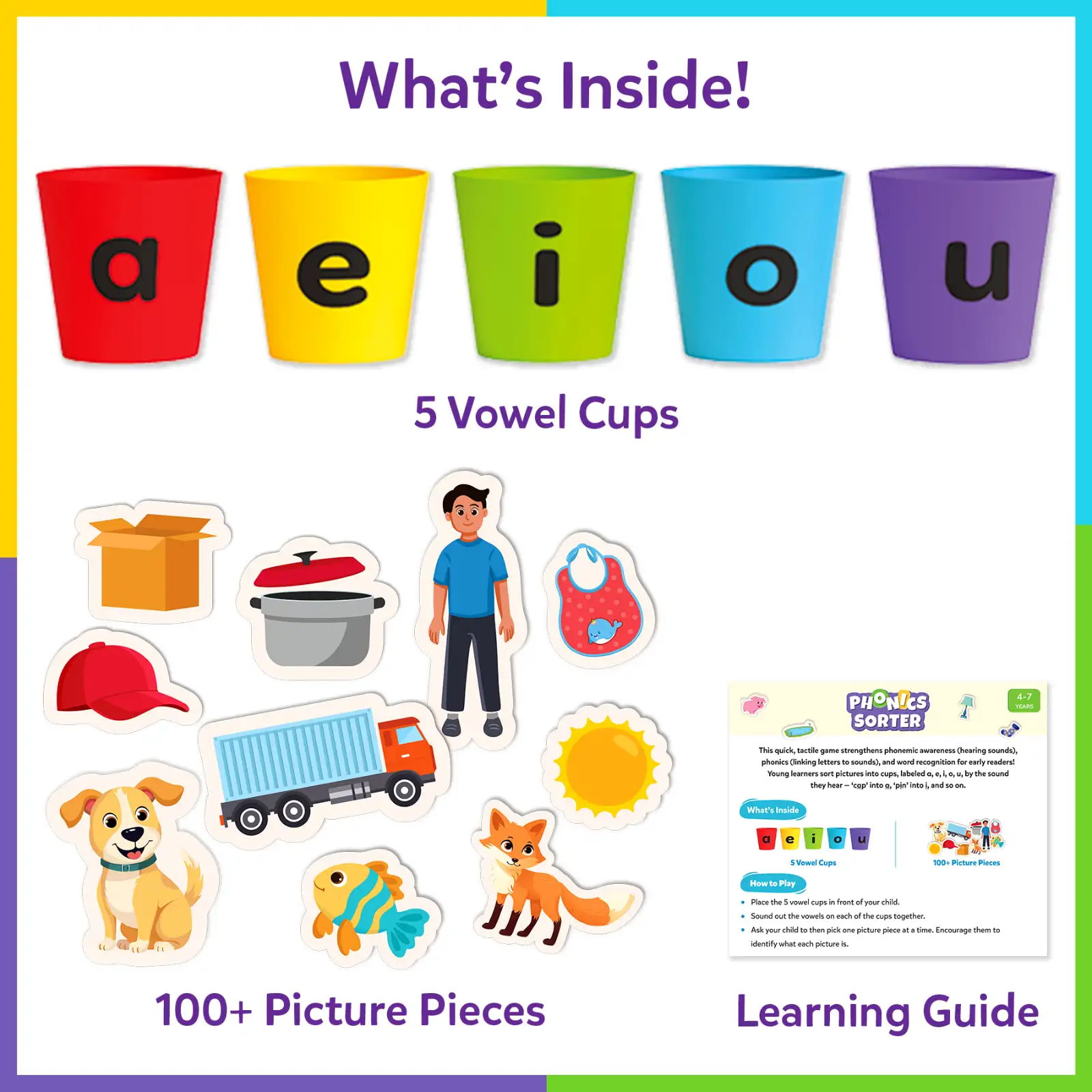 Phonics Sorter | Vowel Sorting & Early Reading Activity for Kids (ages 4-7) - Image 4