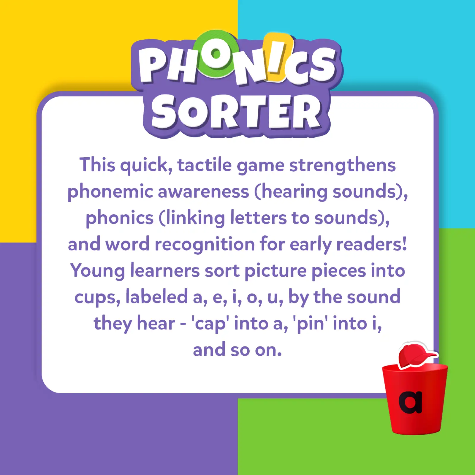 Phonics Sorter | Vowel Sorting & Early Reading Activity for Kids (ages 4-7) - Image 9