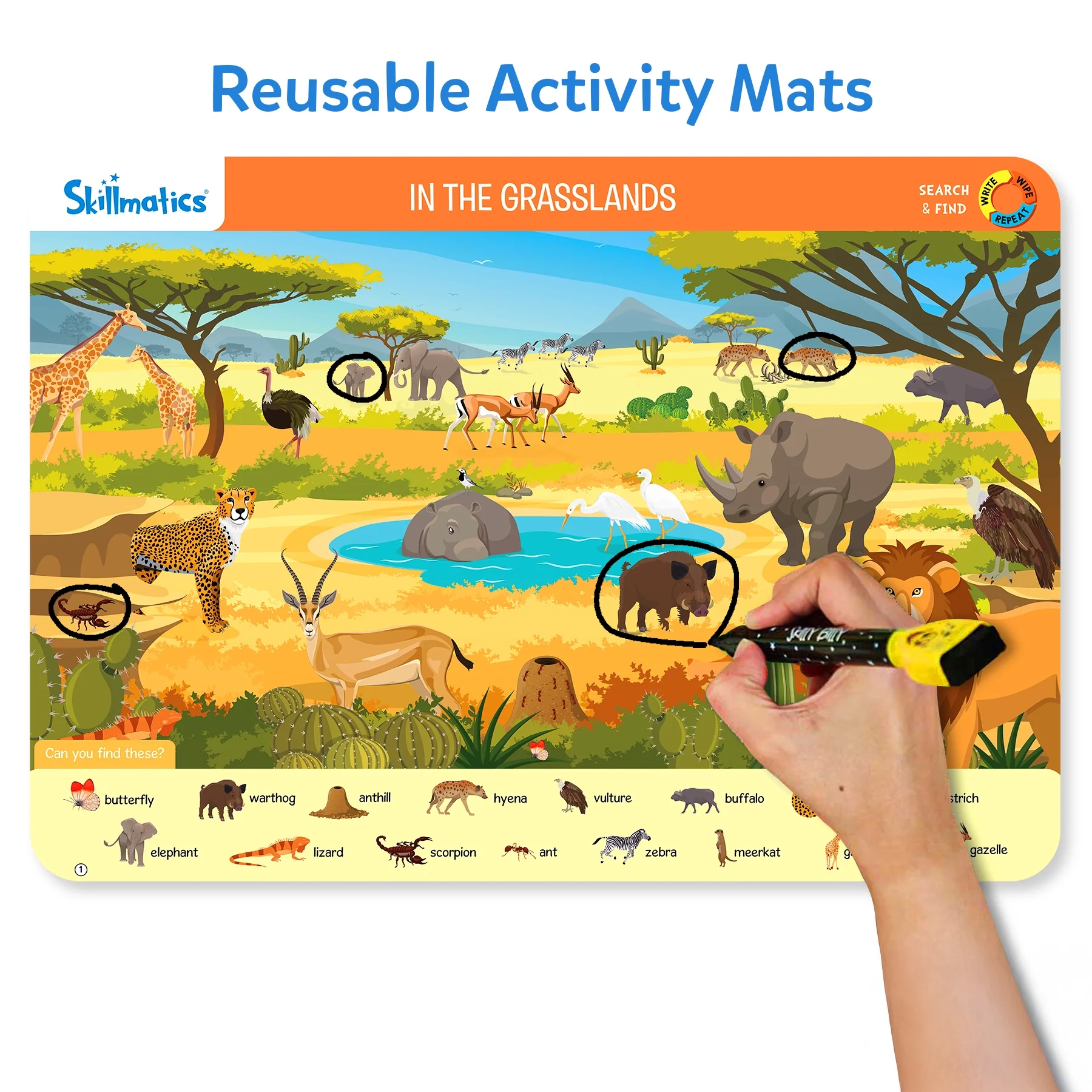 Search and Find: World of Animals | Reusable Activity Mats (ages 3-6) - Image 3