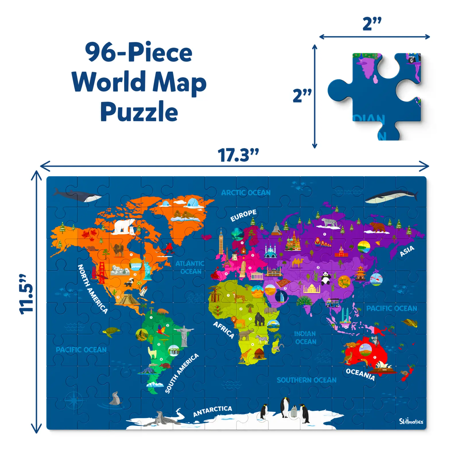 World Map Puzzle (ages 6-12) - Image 3